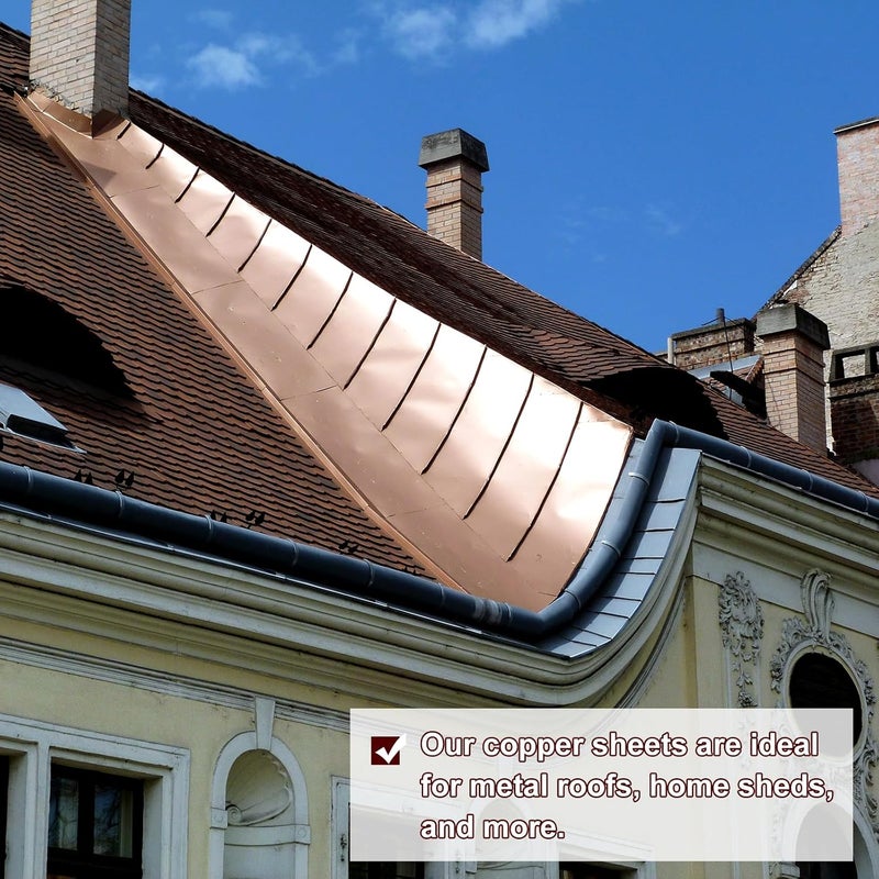 uxcell لفافة ورقة نحاس نقي، بسماكة 0.03 مم 32Ga نحاس T2 1070 مم × 102 مم/3.5 قدم × 4 بوصة شريط نحاس لامع لاصلاحات المنزل الكهربائية - Image 4